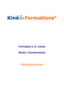 Principes de la méthode Jones Strain Counterstrain - Kiné