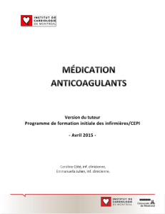Médication anitcoagulants