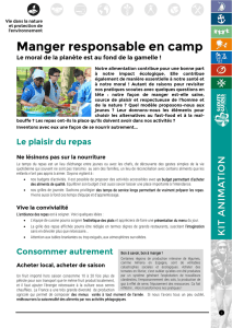 Manger responsable en camp - Scouts et Guides de France