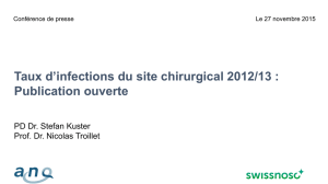 Taux d`infections du site chirurgical 2012/13 : Publication ouverte