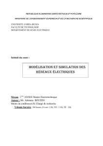 Modélisation et simulation des réseaux électriques