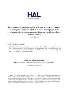 Le traitement médiatique des suicides à France Télécom de mai