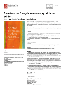 Structure du français moderne, quatrième édition