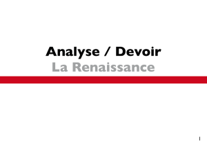 La Renaissance Analyse / Devoir