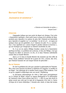 Bernard Toboul, Jouissance et existence