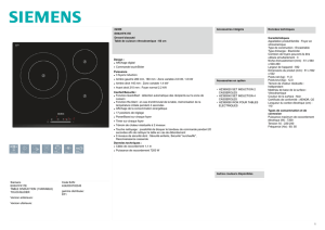 Siemens EH631FK17E TABLE 3INDUCTION (1VARIABLE