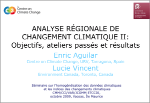 ANALYSE RÉGIONALE DE CHANGEMENT CLIMATIQUE II