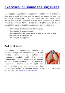 Exérèses pulmonaires majeures - Institut Mutualiste Montsouris