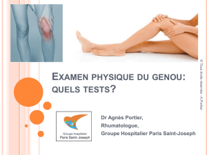 Examen physique du genou: quels tests?
