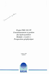Projet PRD 301-99 Fonctionnement et gestion des - Infoterre