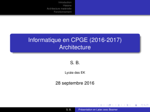 Informatique en CPGE (2016