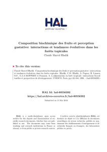 Composition biochimique des fruits et perception gustative - Hal-SHS