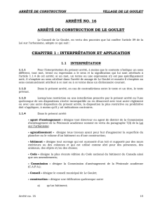 Arrêté NO 16 - Arrêté de construction de Le Goulet