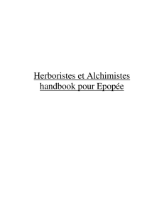 Herboristes et Alchimistes handbook pour Epopée