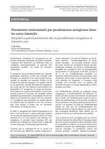 Pneumonie nosocomiale par pseudomonas aeruginosa dans les