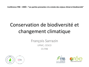 Conservation de biodiversité et changements climatiques