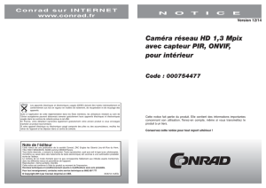 Caméra réseau HD 1,3 Mpix avec capteur PIR, ONVIF, pour intérieur