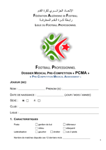 Dossier PCMA Football Professionnel