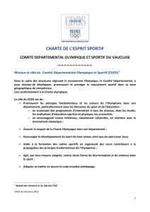 charte de l`esprit sportif - Comité Départemental Olympique et Sportif