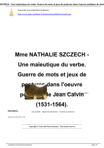 Mme NATHALIE SZCZECH - Une maïeutique du verbe. Guerre de