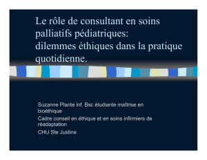 Le rôle de consultant en soins palliatifs pédiatriques