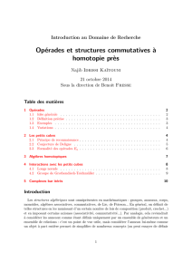 Opérades et structures commutatives à homotopie près