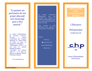 Brochure programme ETP patients dialysés CHP-AIX