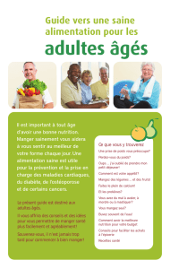 Guide vers une saine alimentation pour les adultes âgés