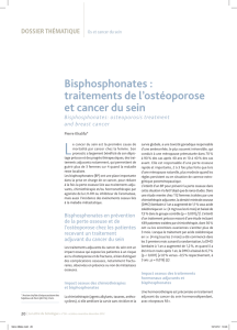 Bisphosphonates : traitements de l`ostéoporose et cancer du sein