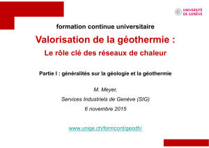 Valorisation de la géothermie :