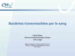 Bactéries transmissibles par le sang 06-12-2016 - CMeex