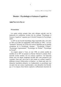 Dossier : Psychologie et Sciences Cognitives