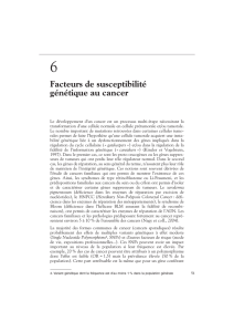 Facteurs de susceptibilité génétique au cancer - iPubli