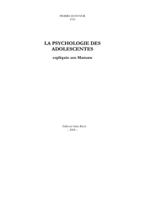 la psychologie des adolescentes - Editions Saint-Rémi