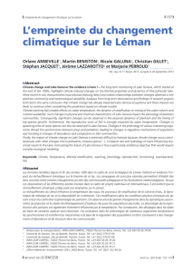 L`empreinte du changement climatique sur le Léman