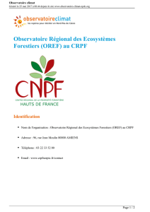 Observatoire Régional des Ecosystèmes Forestiers (OREF) au CRPF