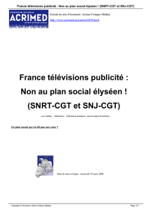 France télévisions publicité : Non au plan social élyséen