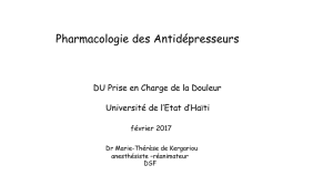 Pharmacologie des Antidépresseurs