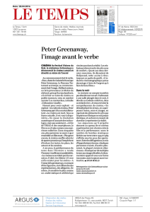 Peter Greenaway, l`image avant le verbe