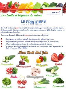 Fruits et légumes de saison - Institution Jeanne D`Arc
