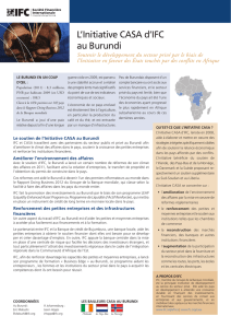 L`Initiative CASA d`IFC au Burundi