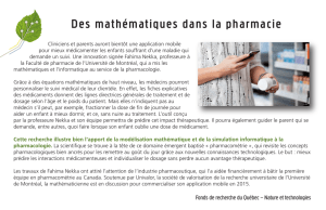 Des mathématiques dans la pharmacie