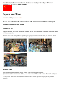 Séjour en Chine - La Bruyère Sainte Isabelle