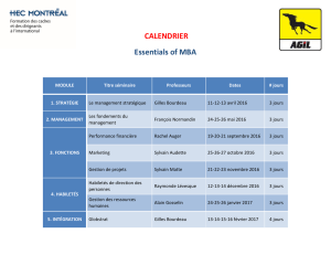 CALENDRIER Essentials of MBA