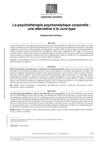 La psychothérapie psychanalytique corporelle