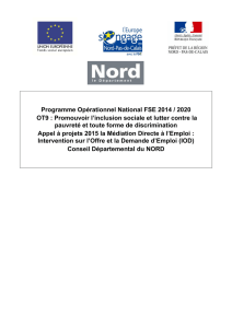 Programme Opérationnel National FSE 2014 / 2020 OT9