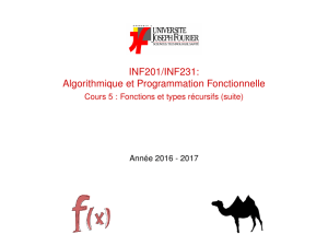 INF201/INF231: Algorithmique et Programmation Fonctionnelle