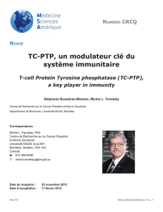 TC-PTP, un modulateur clé du système immunitaire