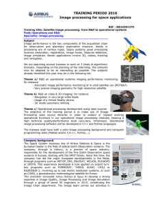 TRAINING PERIOD 2016 Image processing for space applications