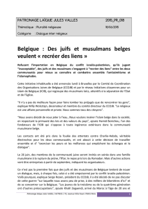 Belgique : Des juifs et musulmans belges veulent « recréer des liens »